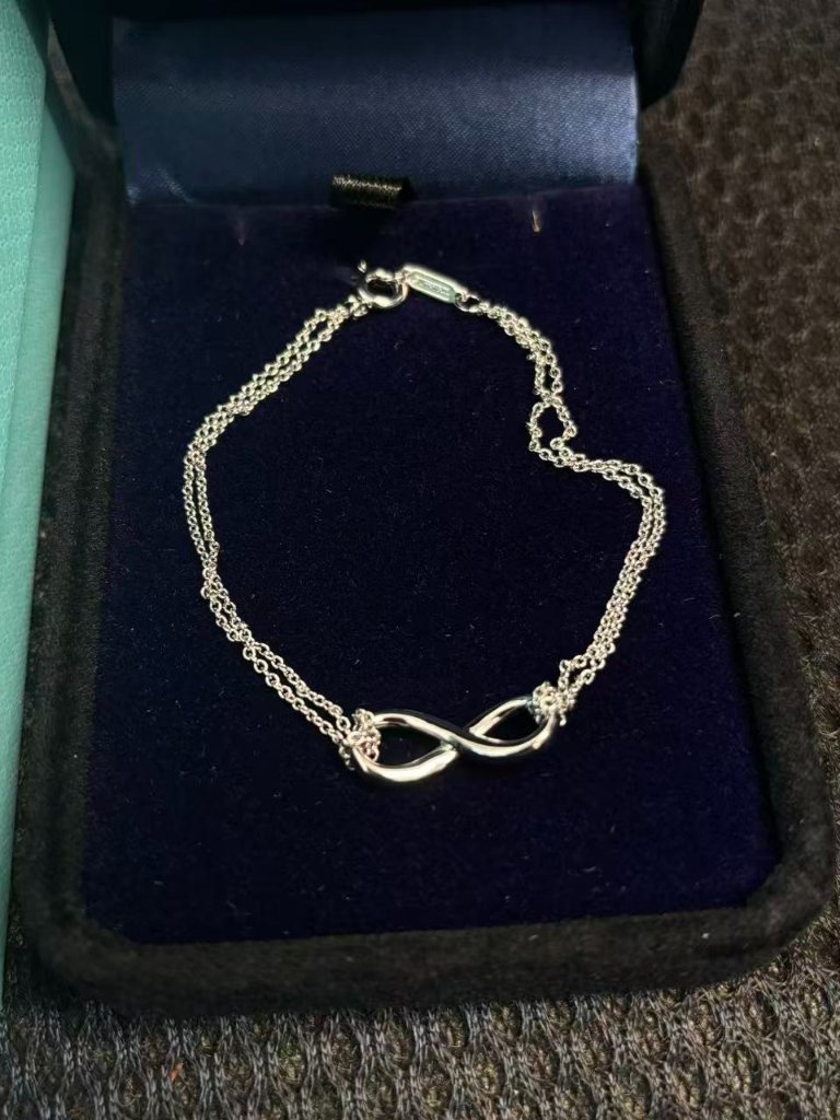 Tiffany & Co. Infinity Double Chain Silver Bracelet